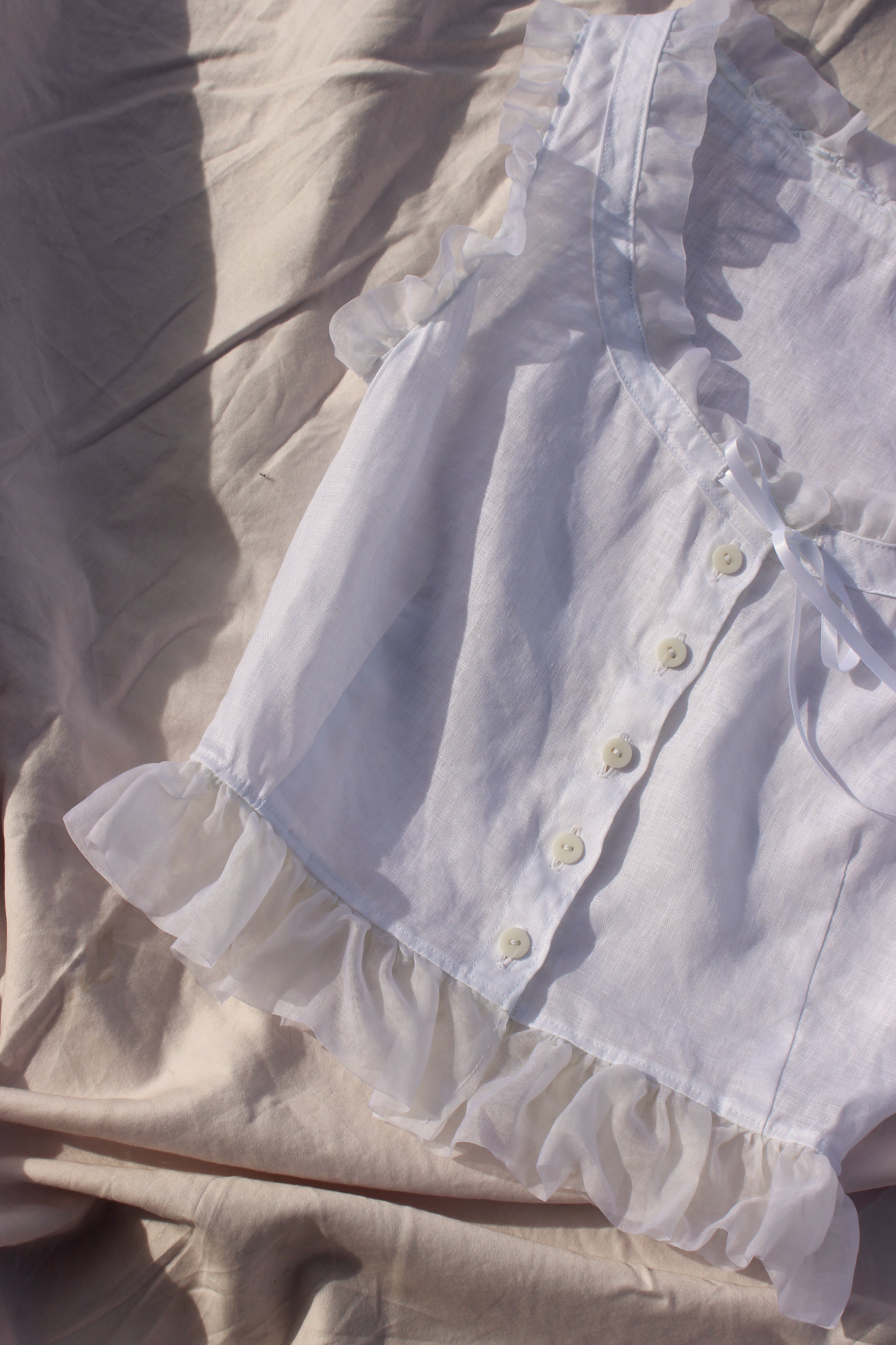 ruffle top | organza trim