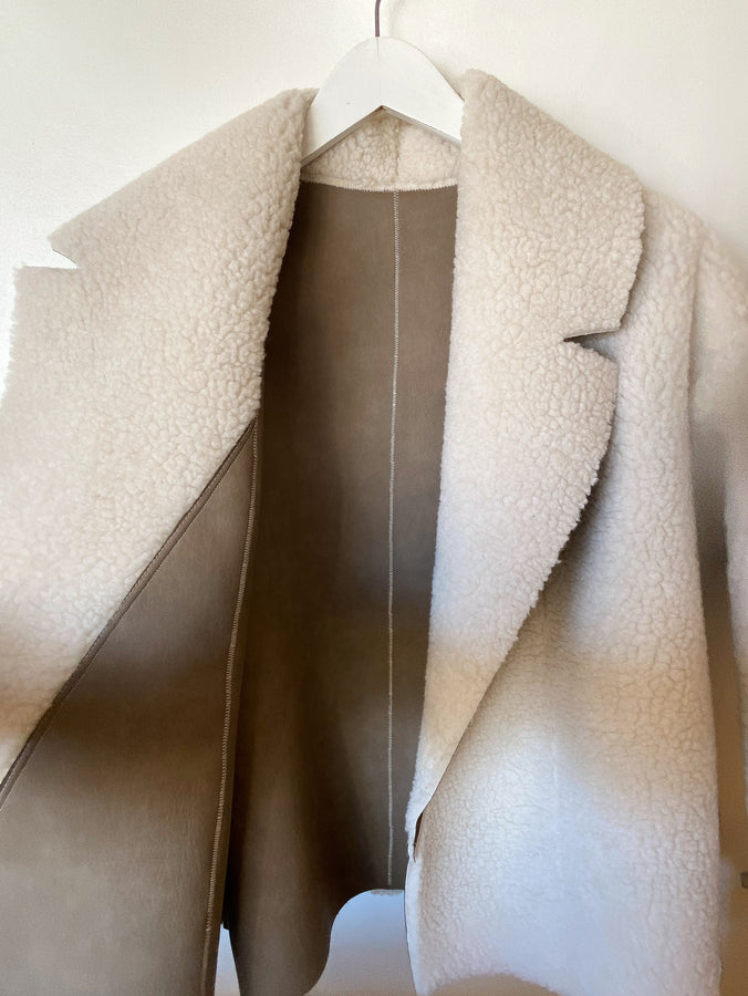 short robe coat | shearling