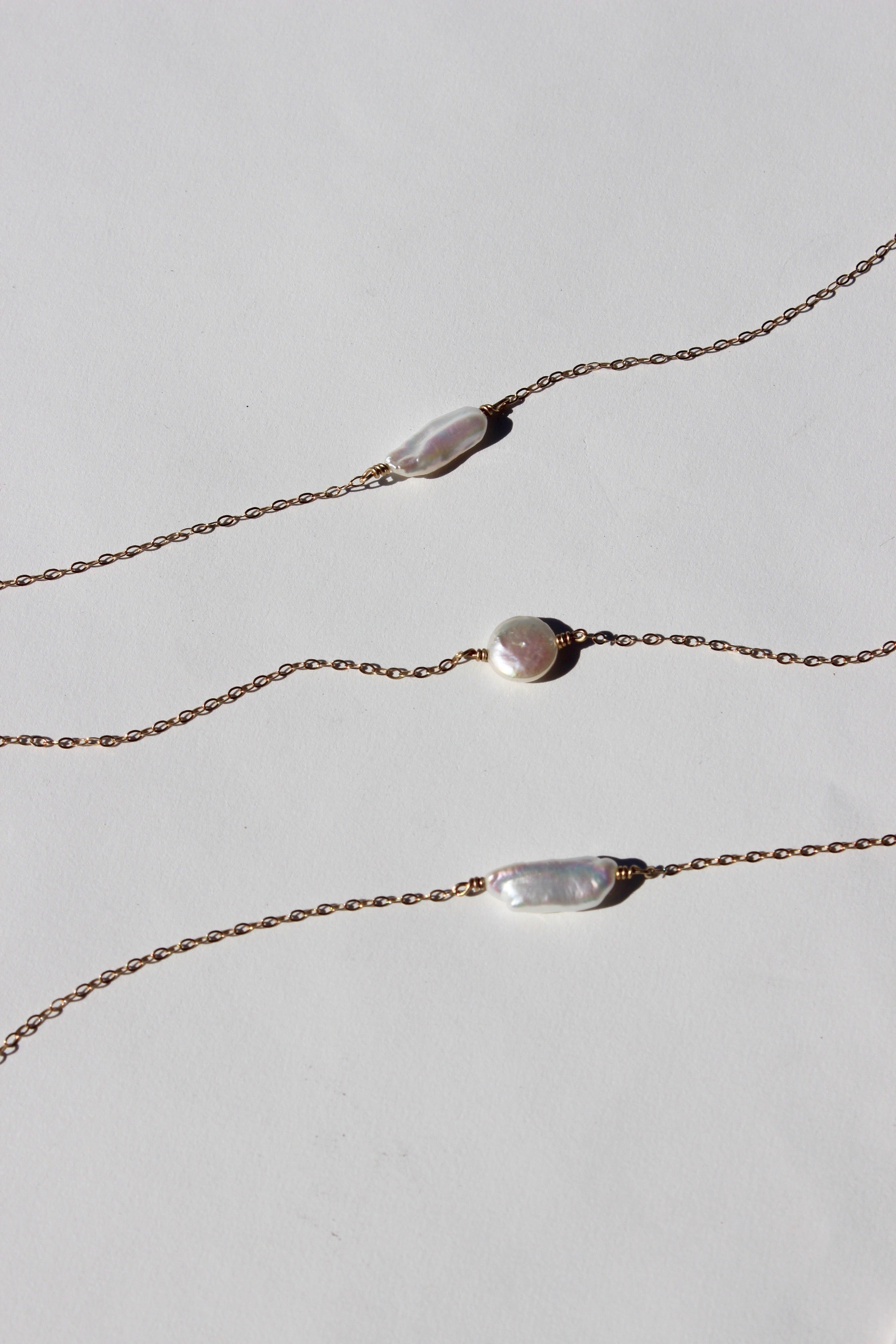 freshwater pearl chain bracelet