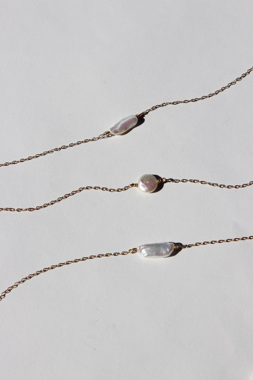 freshwater pearl chain bracelet