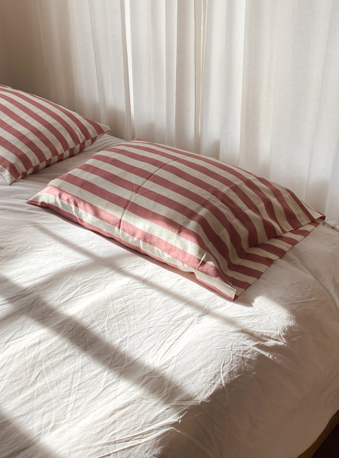 rose stripe pillowcase