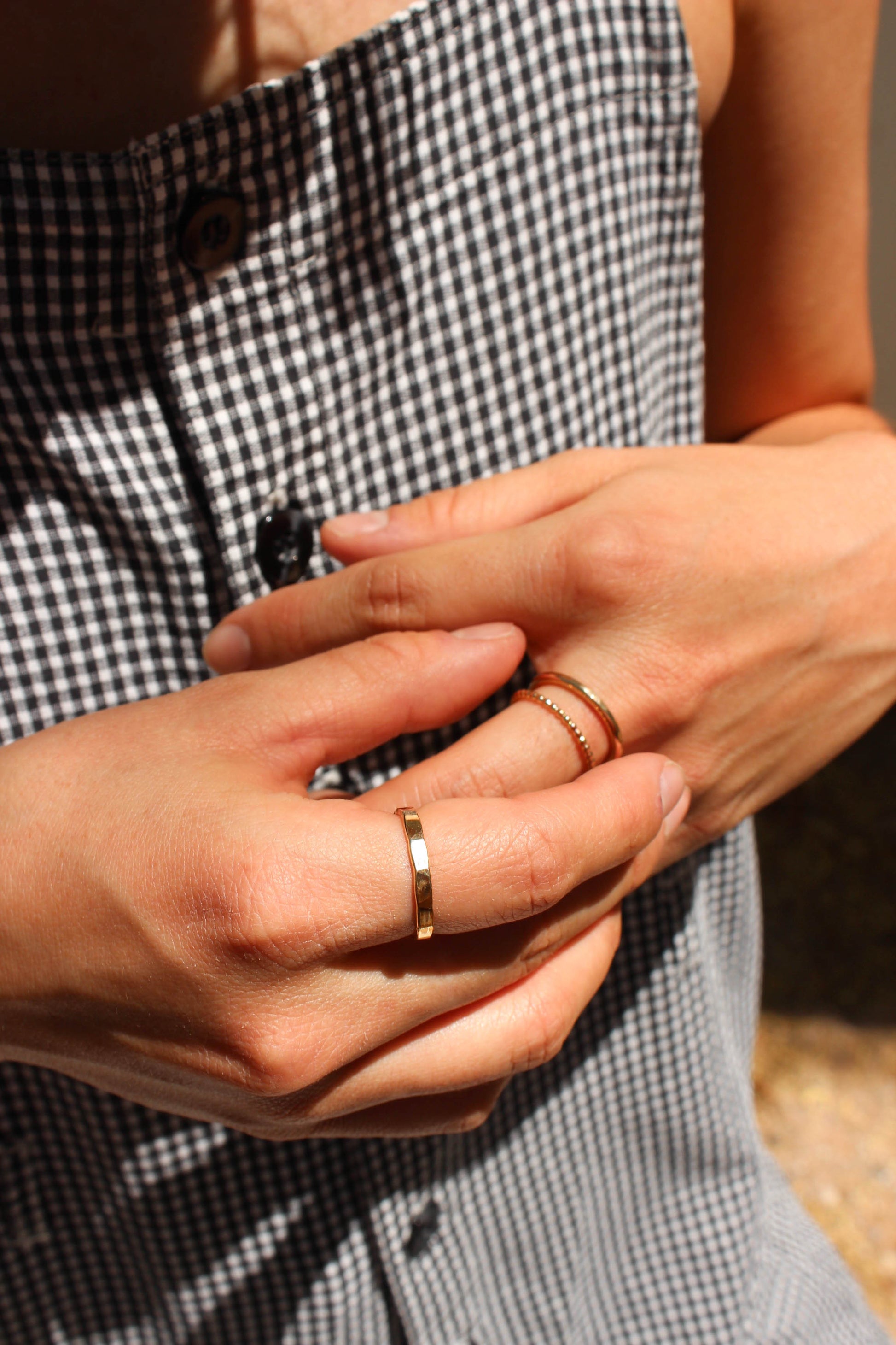beaded gold ring