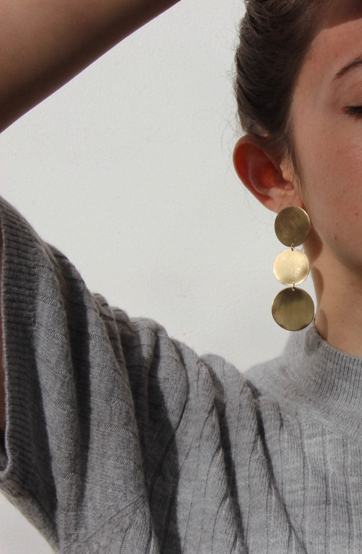 triple disc stud | brass