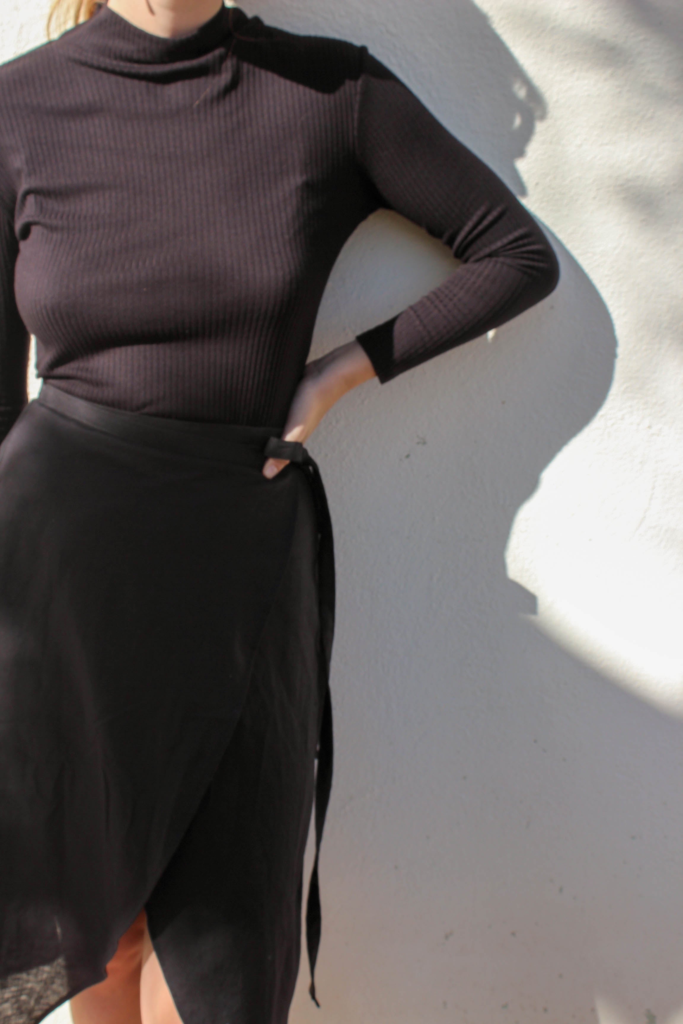 wrap skirt | black