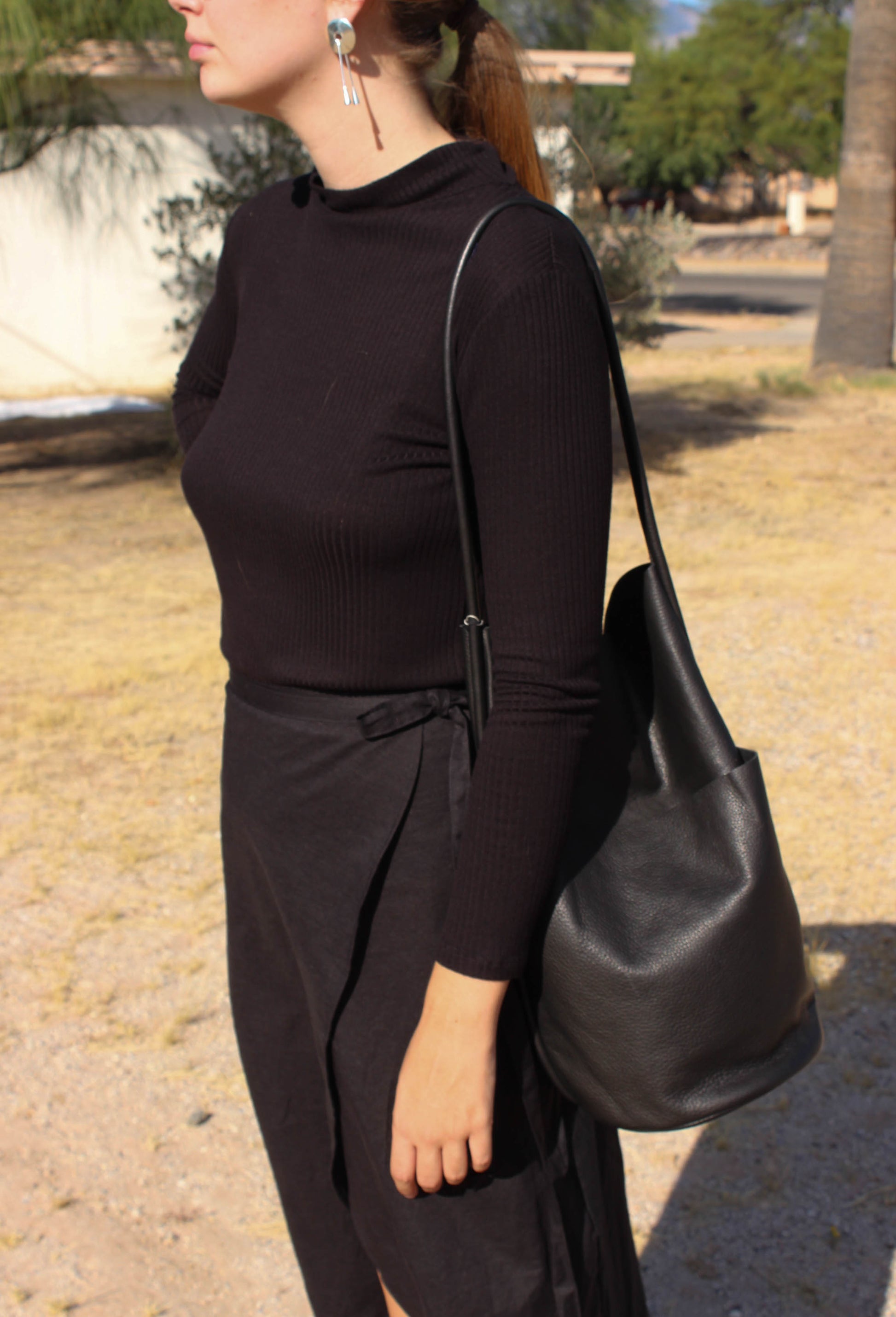 wrap skirt | black