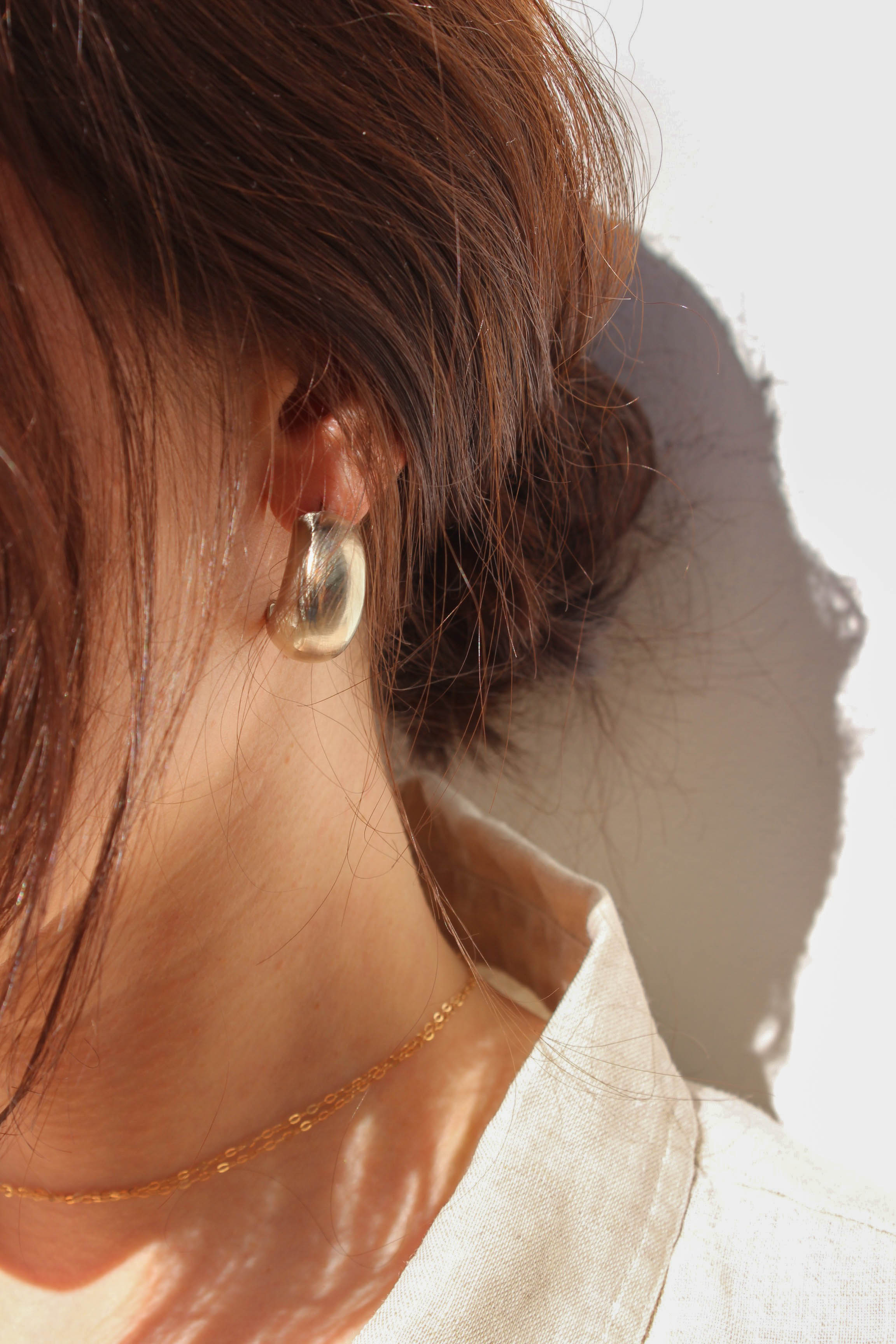 wide half hoop earrings | brass or silver