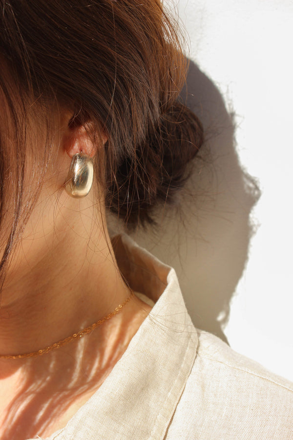 wide half hoop earrings | brass or silver