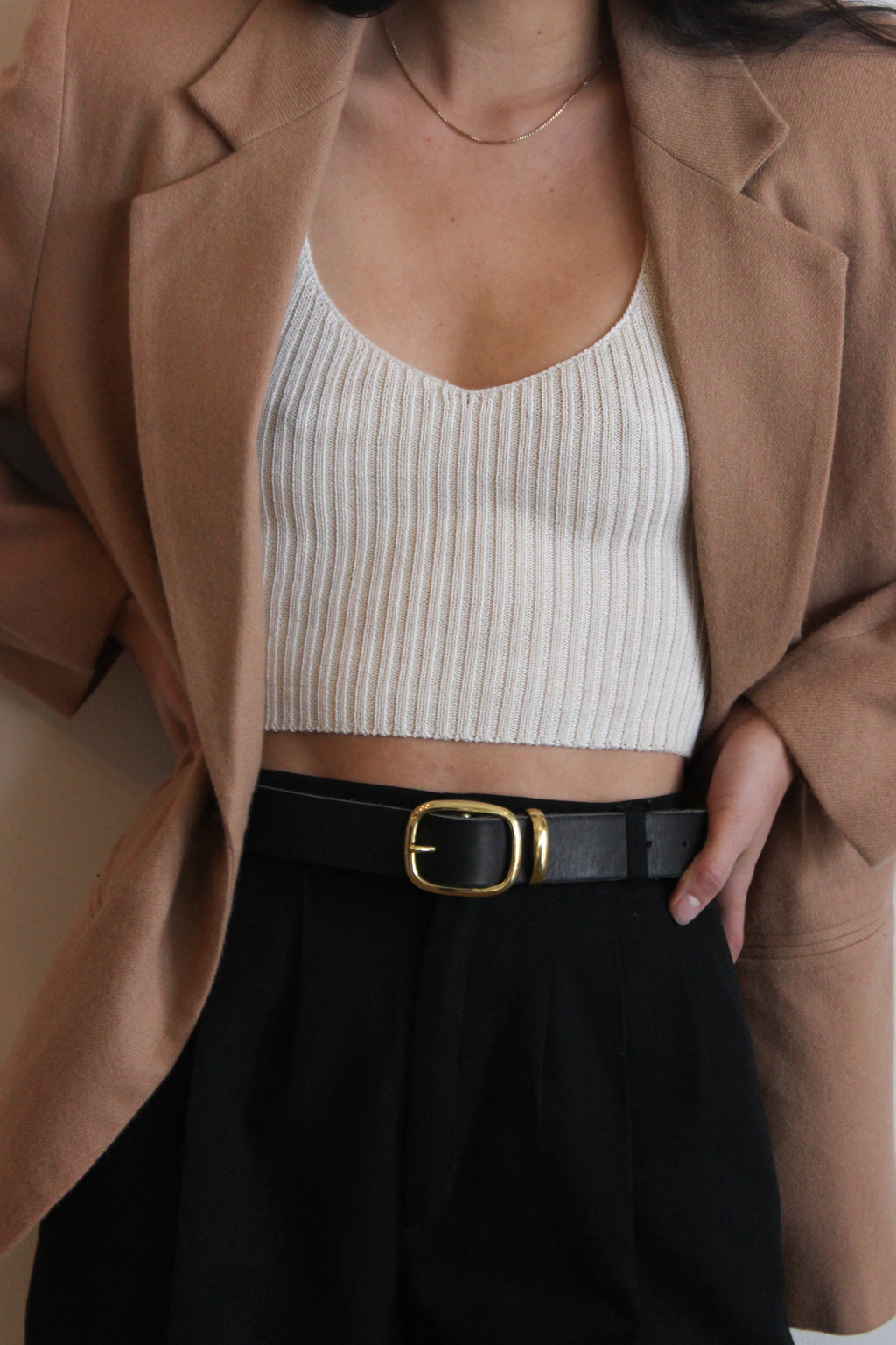 black leather belt | brass