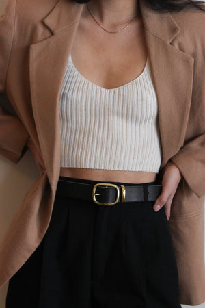 black leather belt | brass