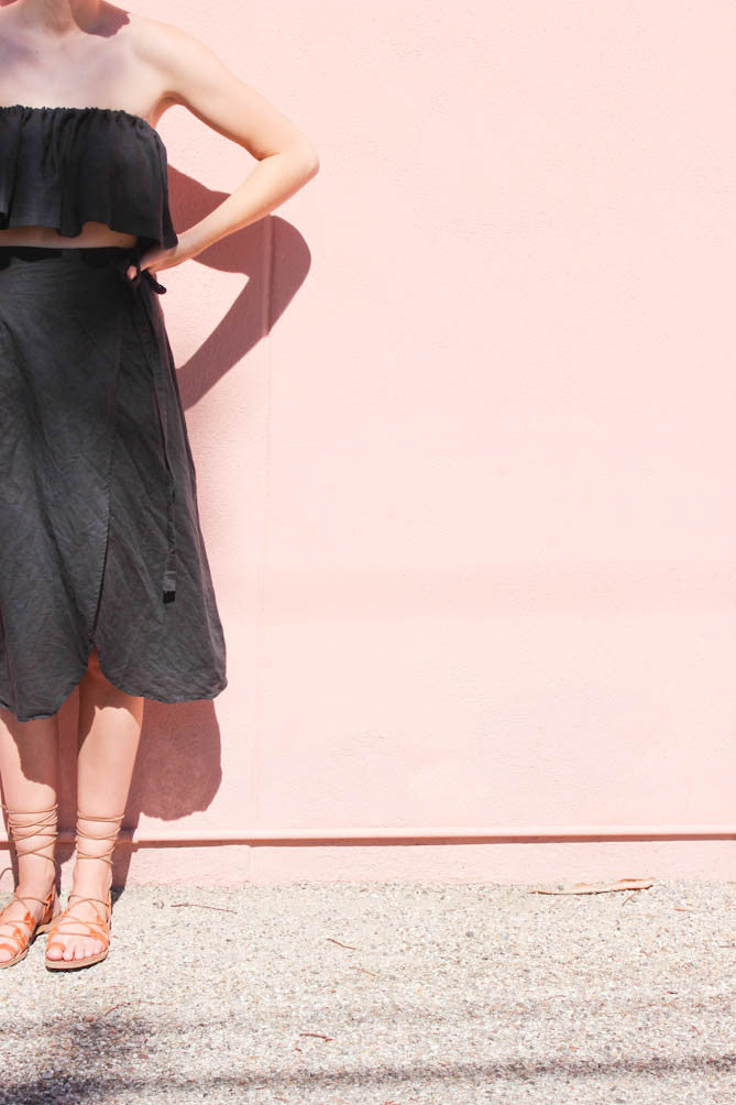 wrap skirt | black