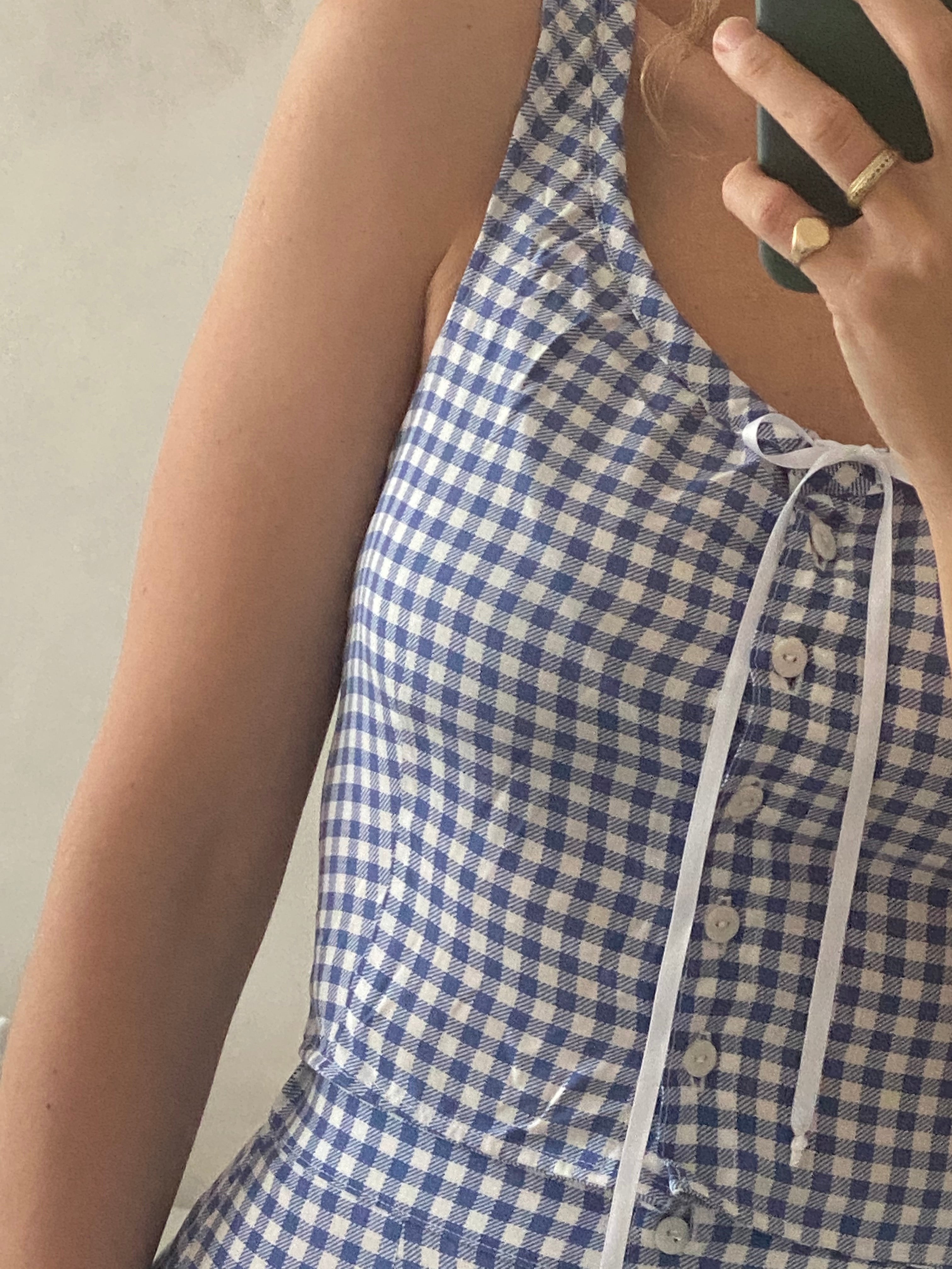 tie neck camisole | gingham