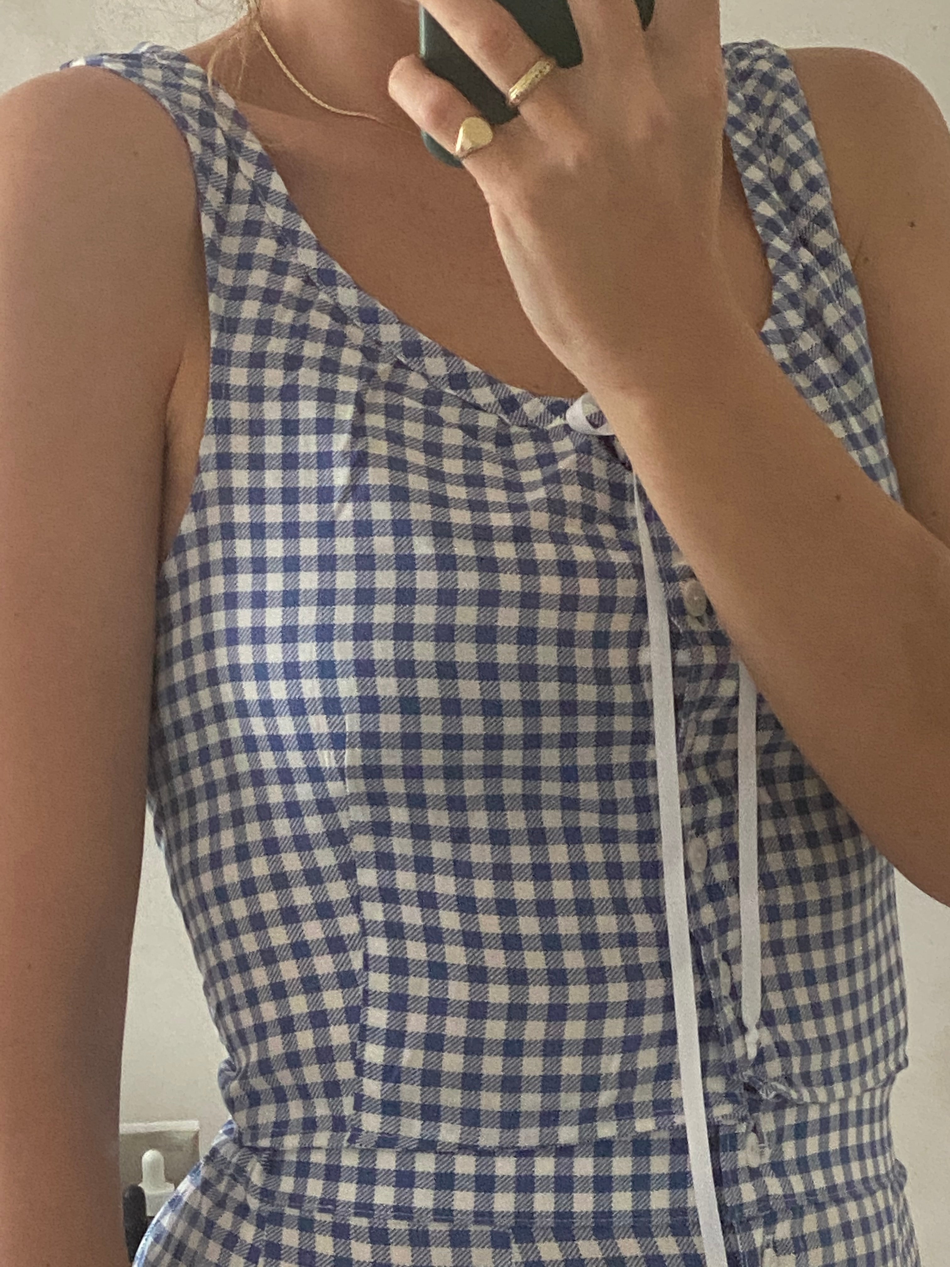 tie neck camisole | gingham