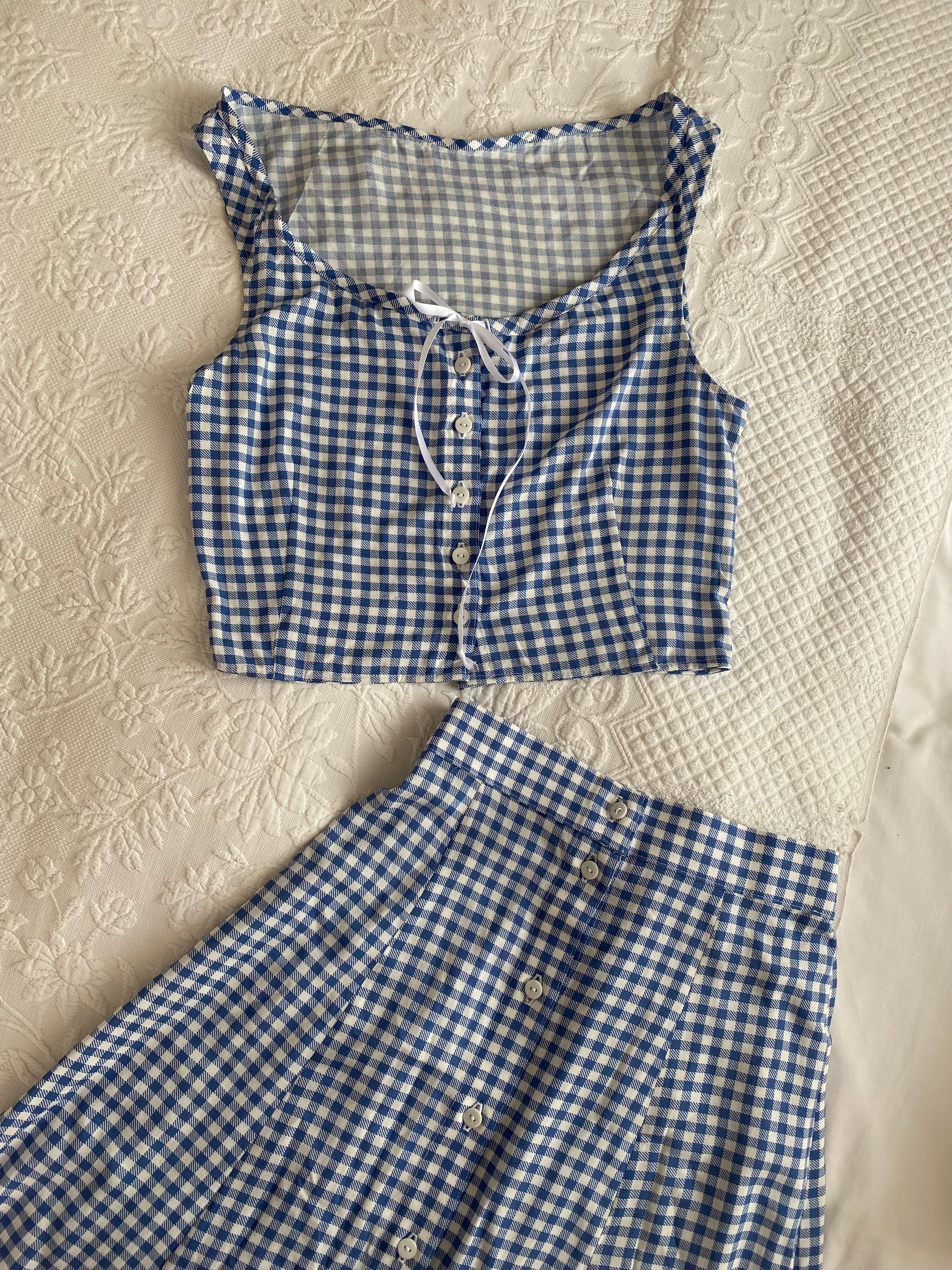 tie neck camisole | gingham