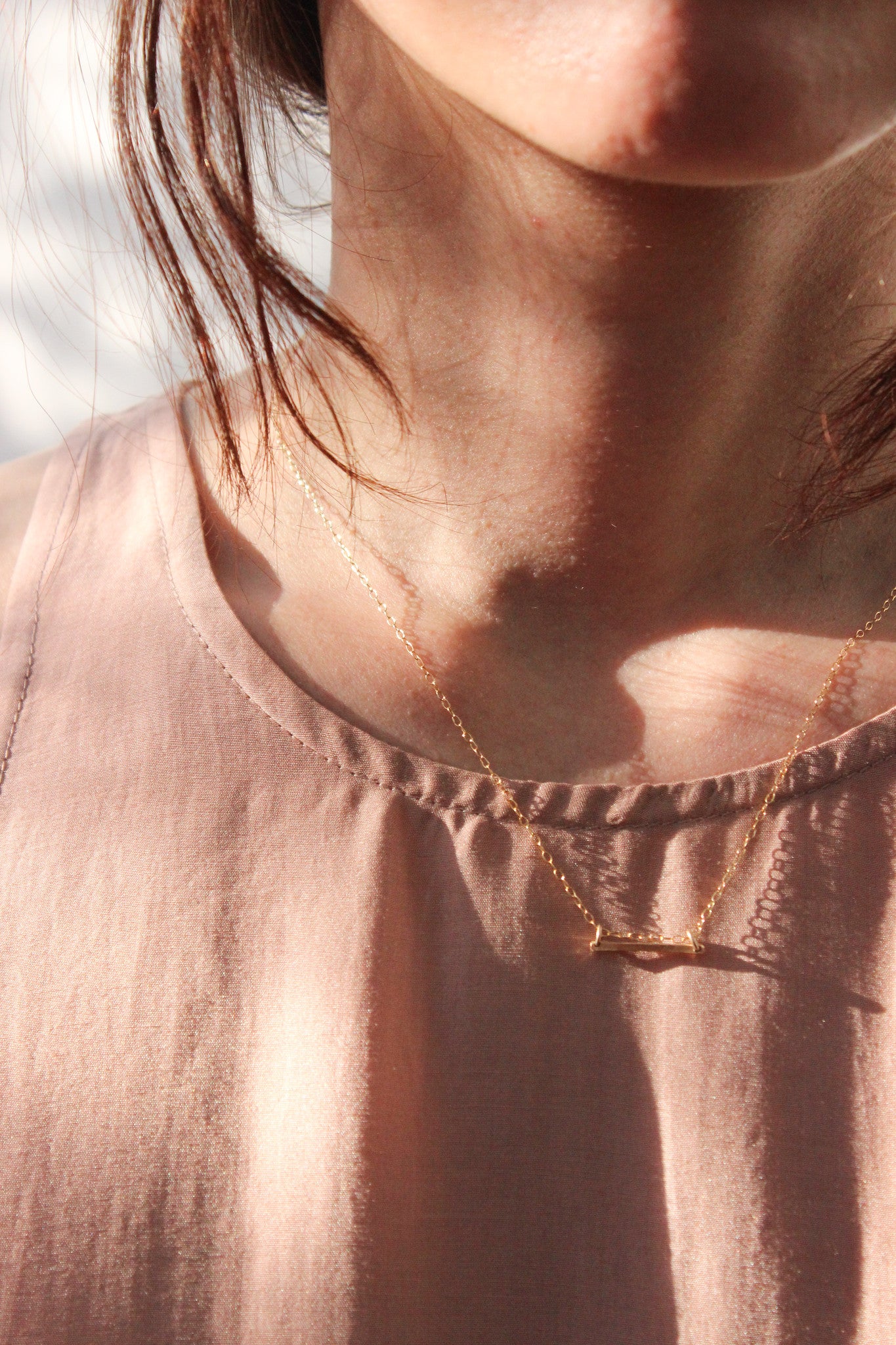 small bar necklace w/ chain