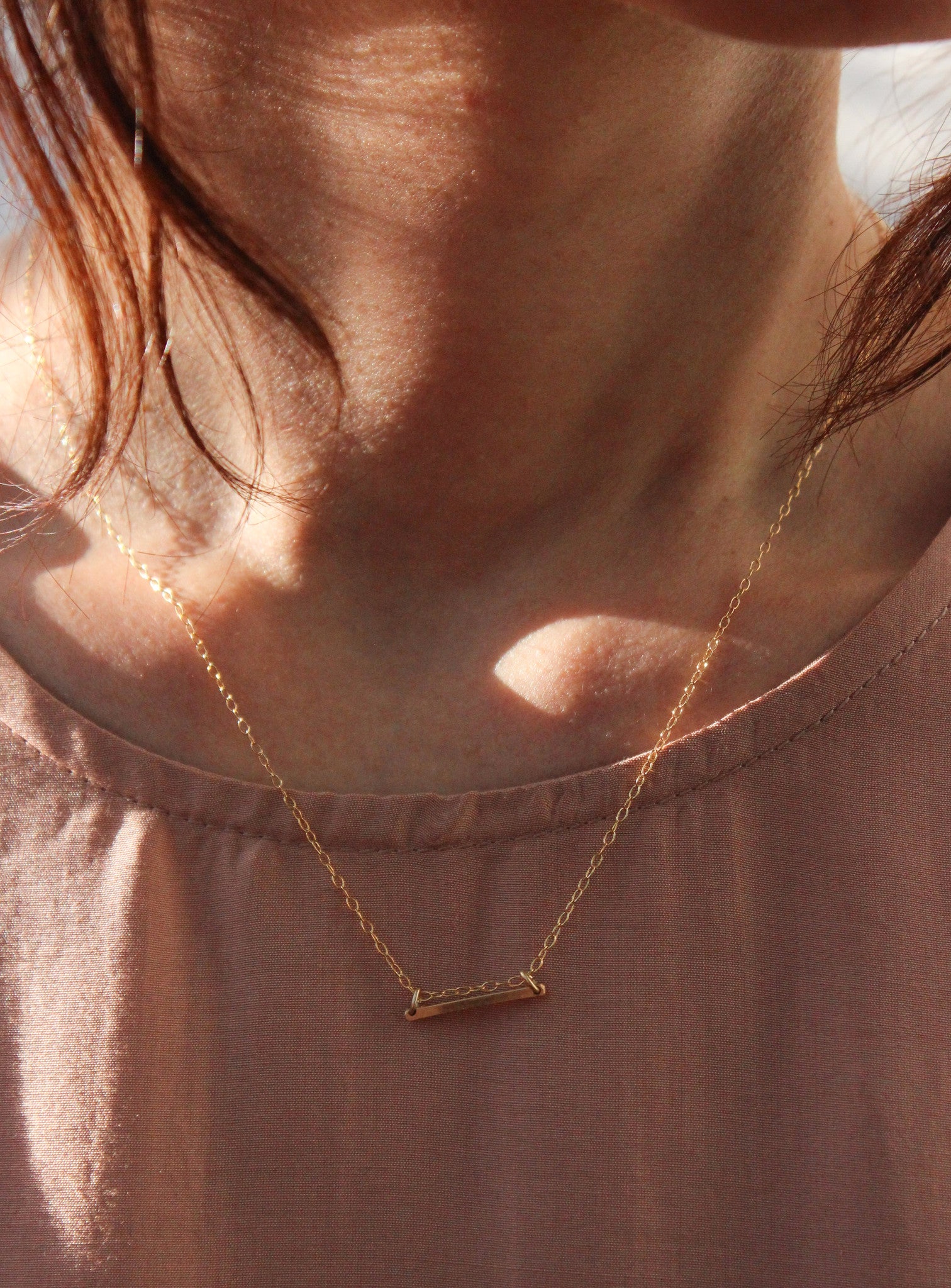 small bar necklace w/ chain