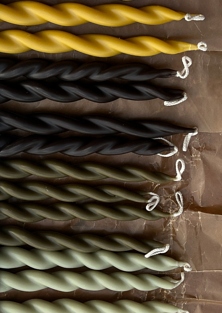 long twisted candle | multiple colors