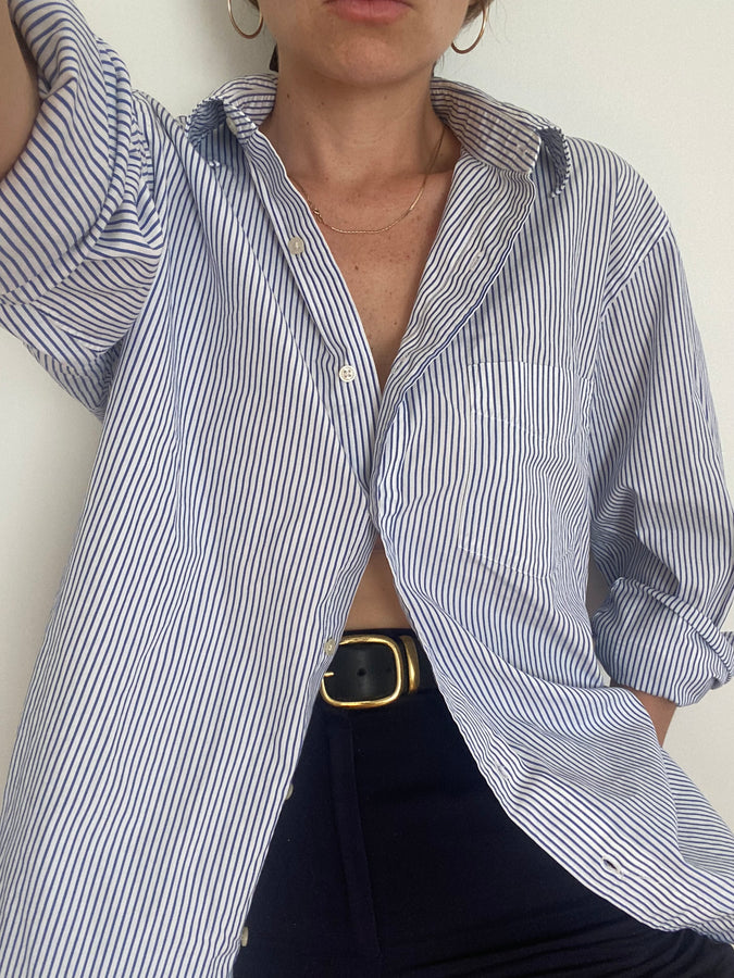 vintage thin blue stripe shirt