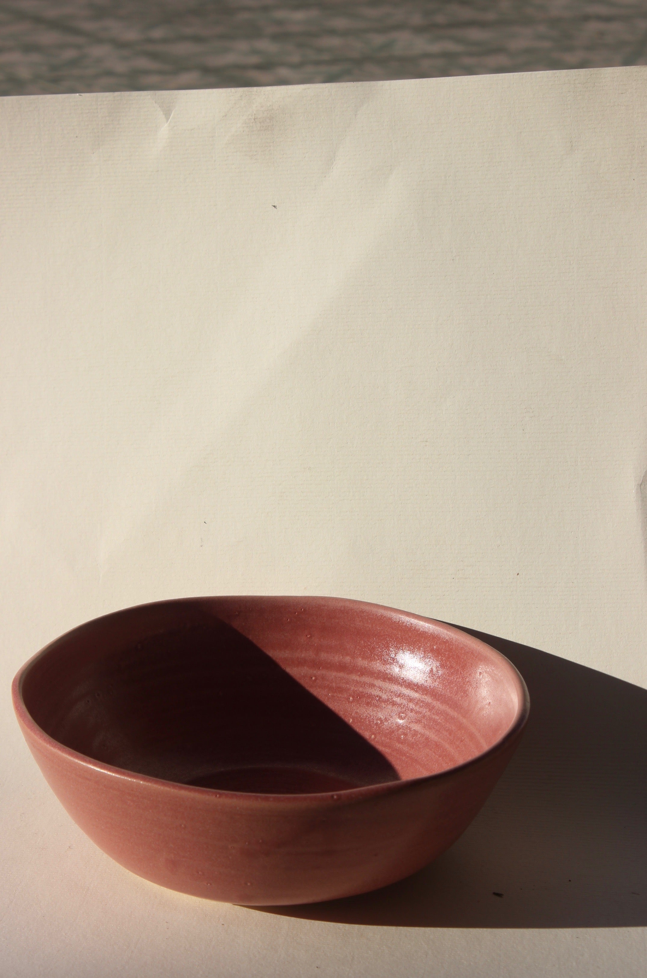 pink stoneware bowl | large