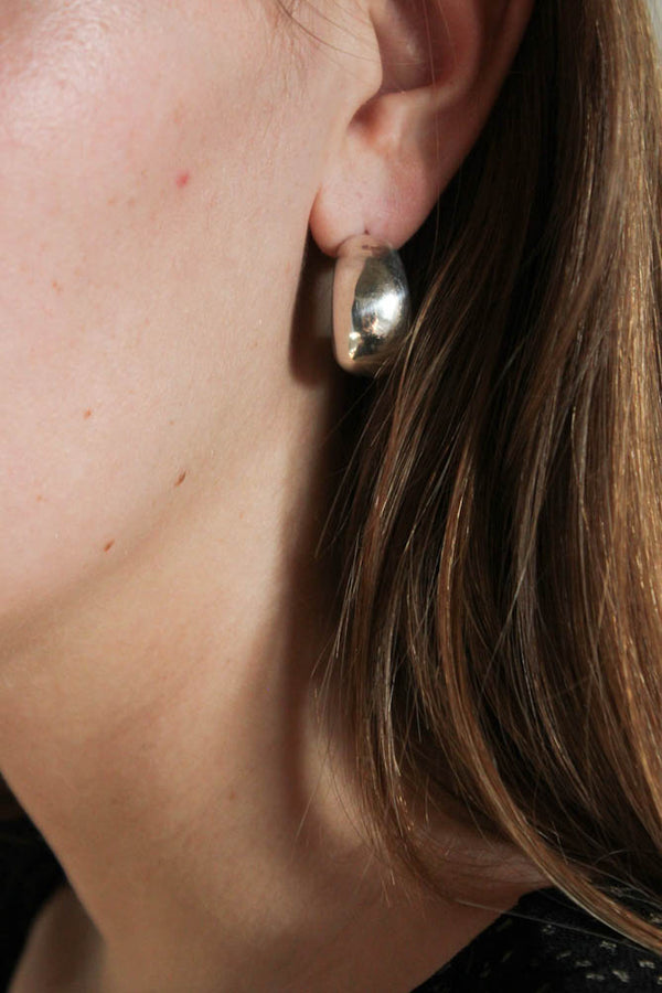 wide half hoop earrings | brass or silver