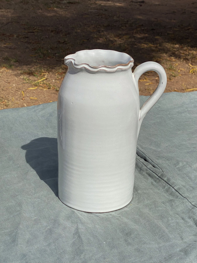 white terracotta pitcher