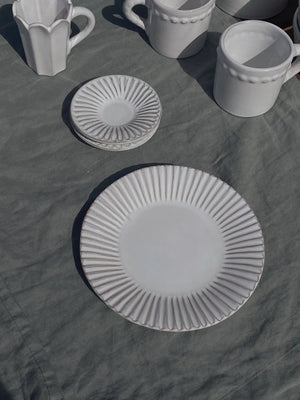 white terracotta dish