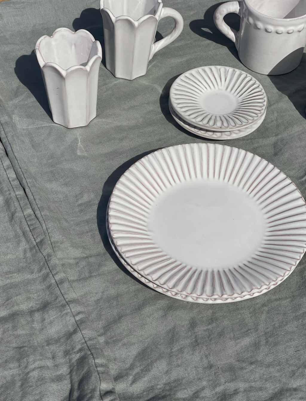 white terracotta dish