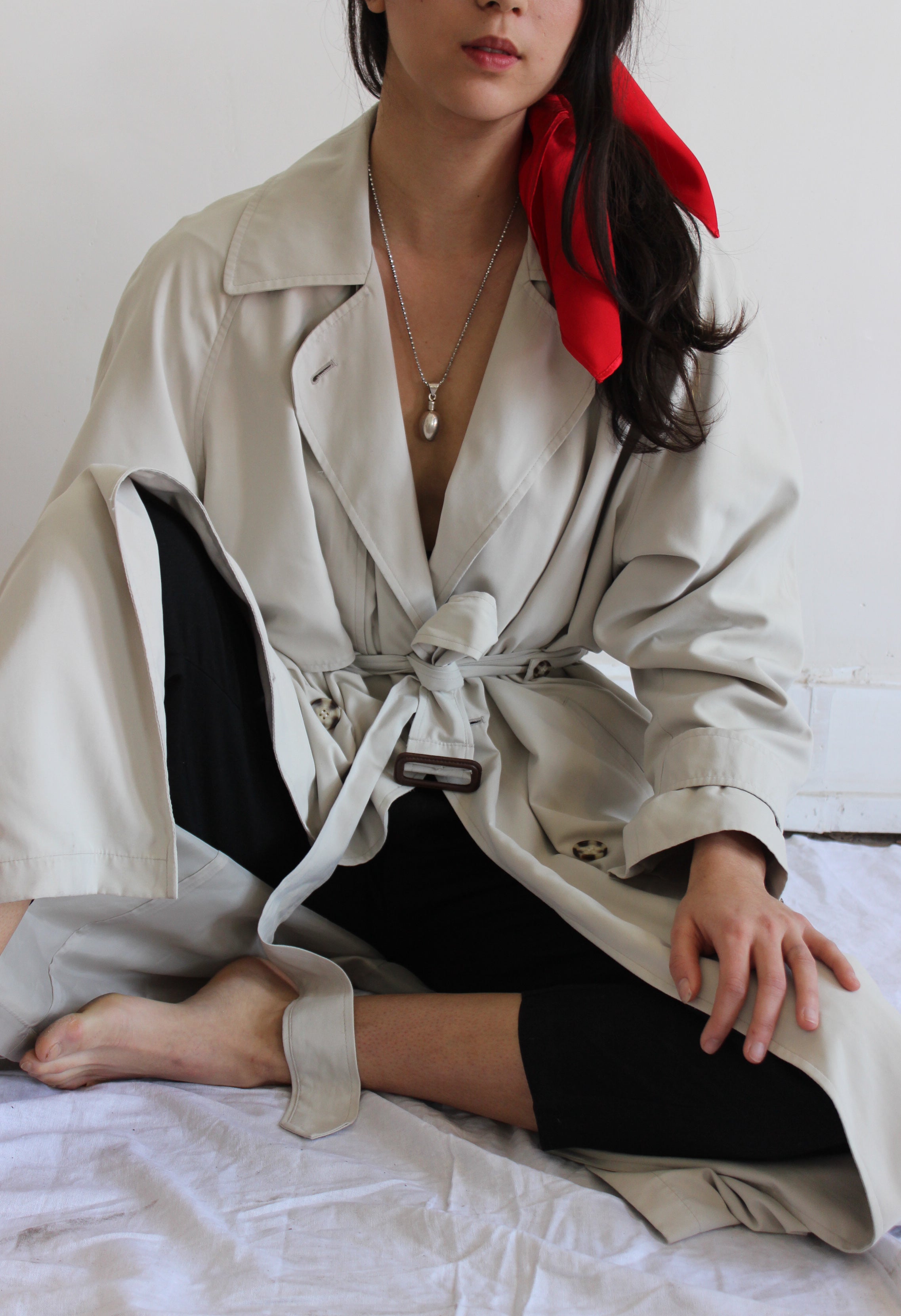red silk scarf
