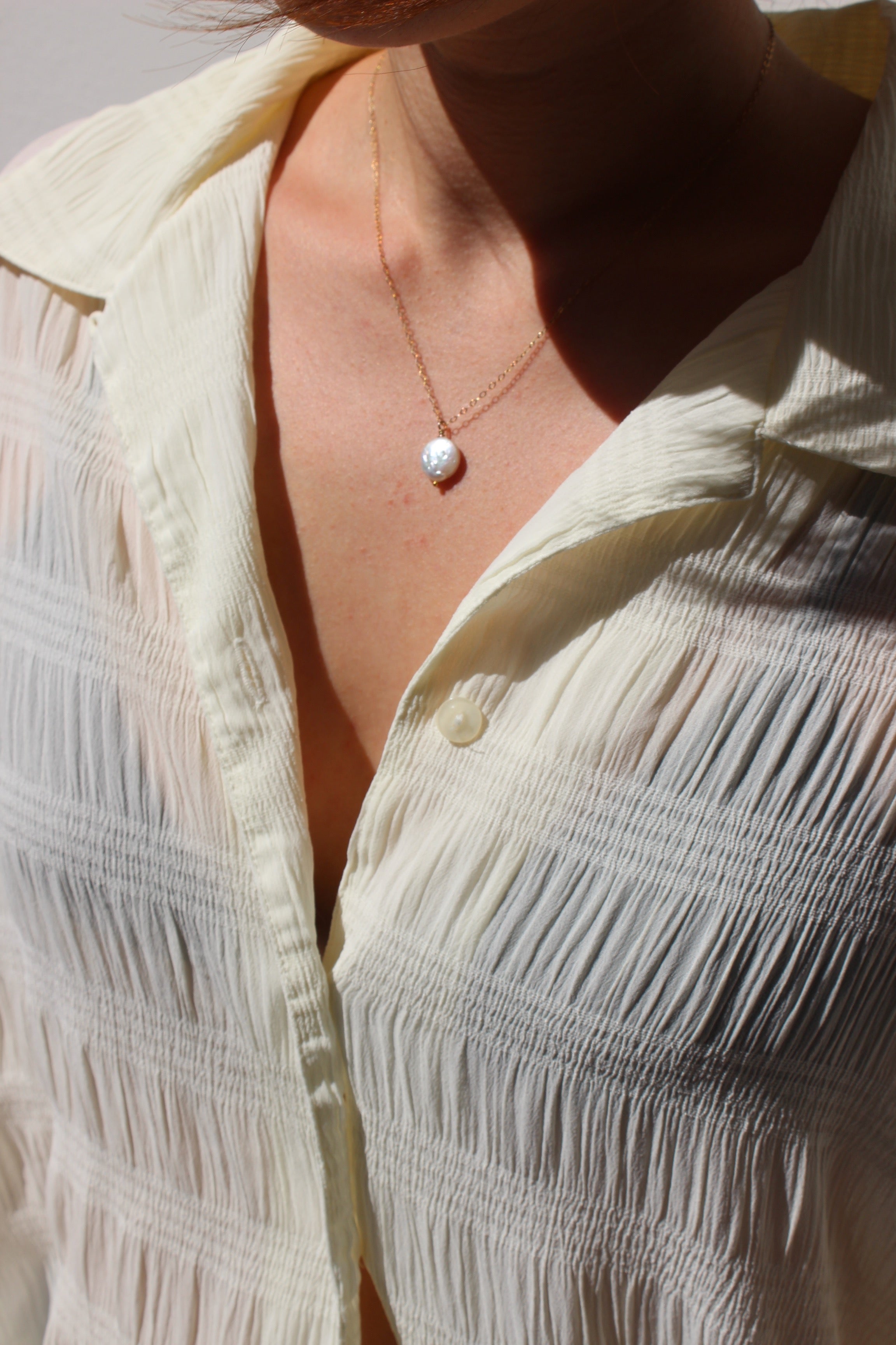 freshwater pearl medallion | small