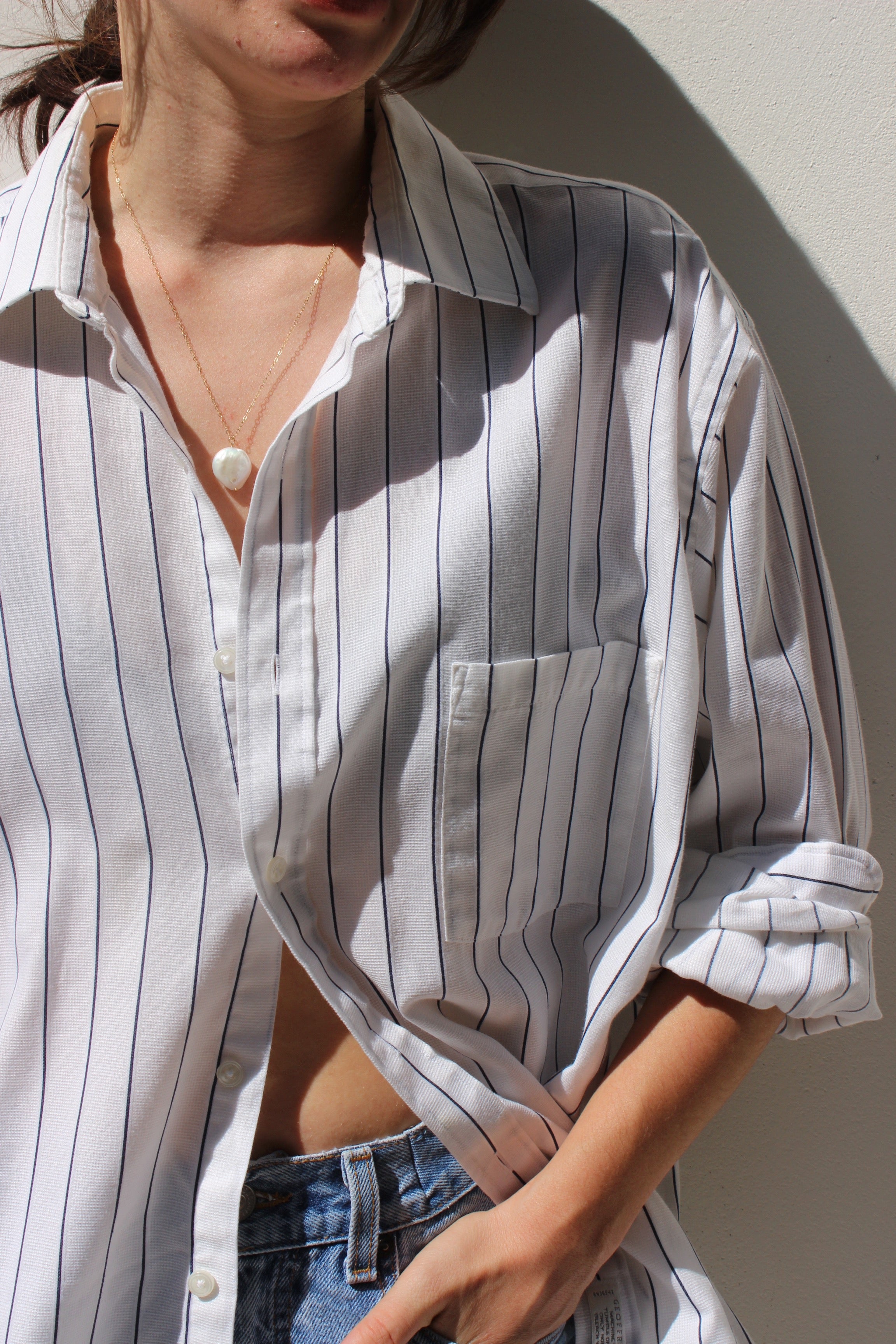 freshwater pearl medallion | large