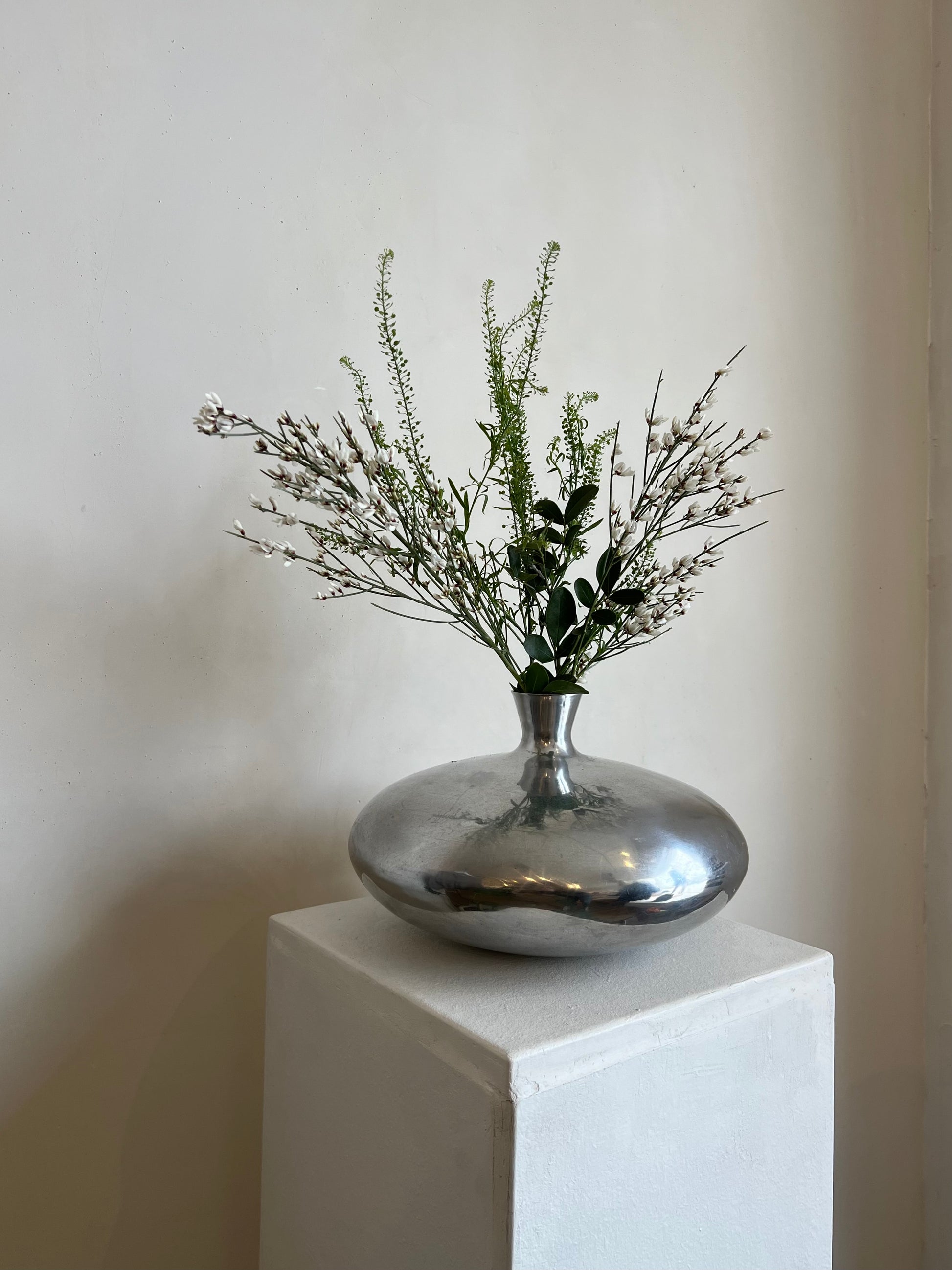 vintage pewter vase
