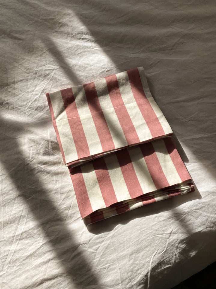 rose stripe pillowcase