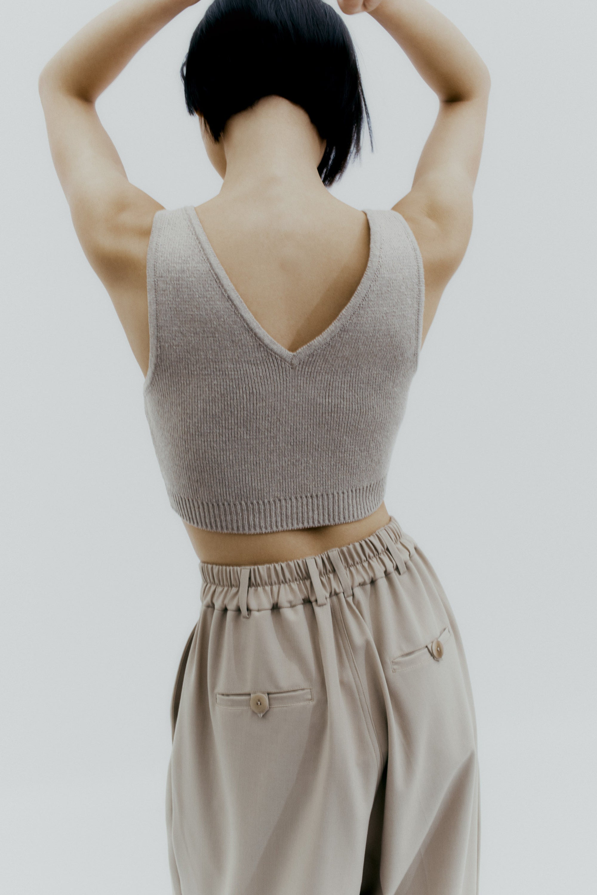 tailoring masculine pants | beige