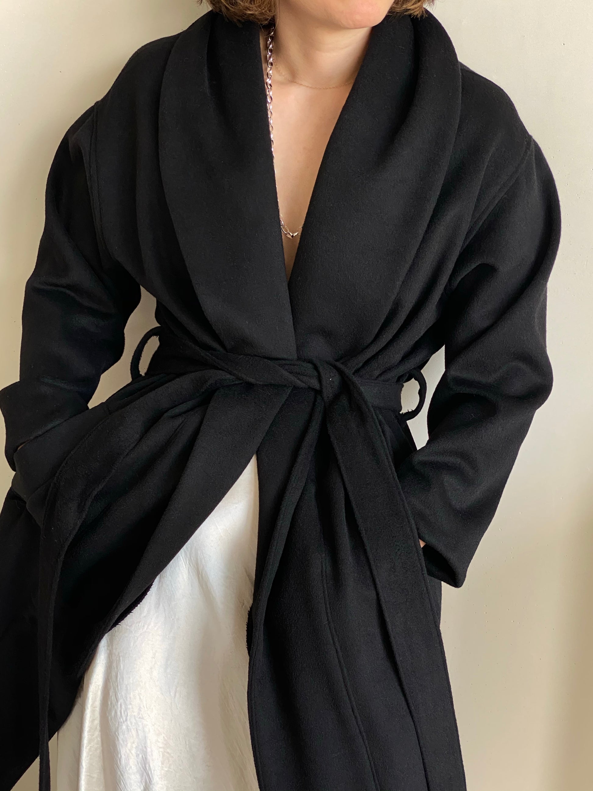 robe coat | camel & black