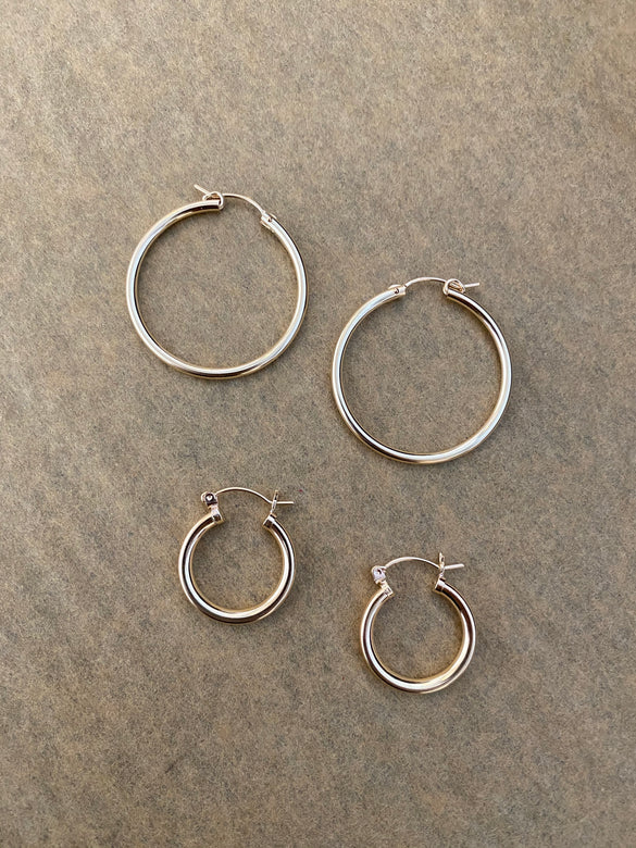 simple gold hoops | small