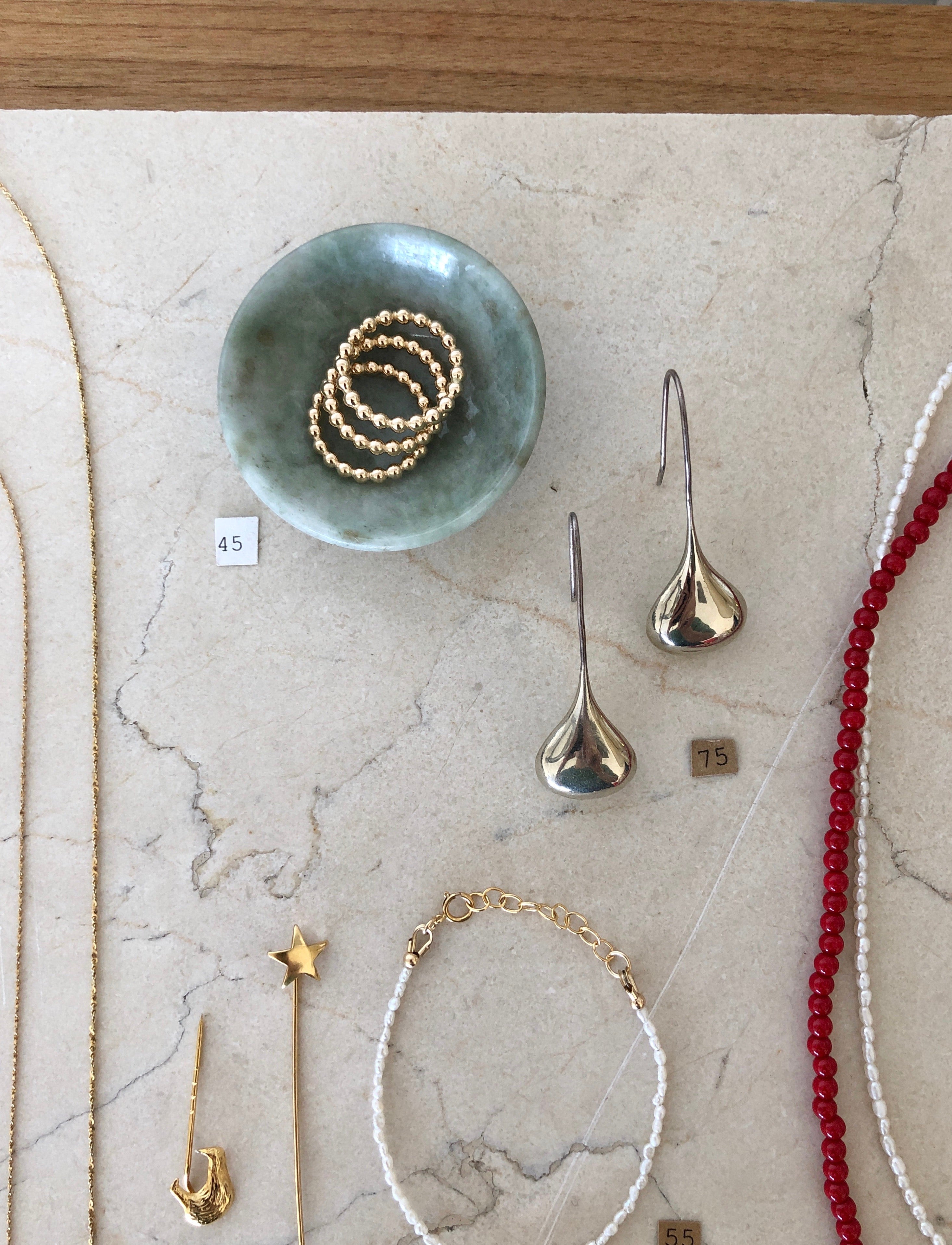 beaded gold ring | large