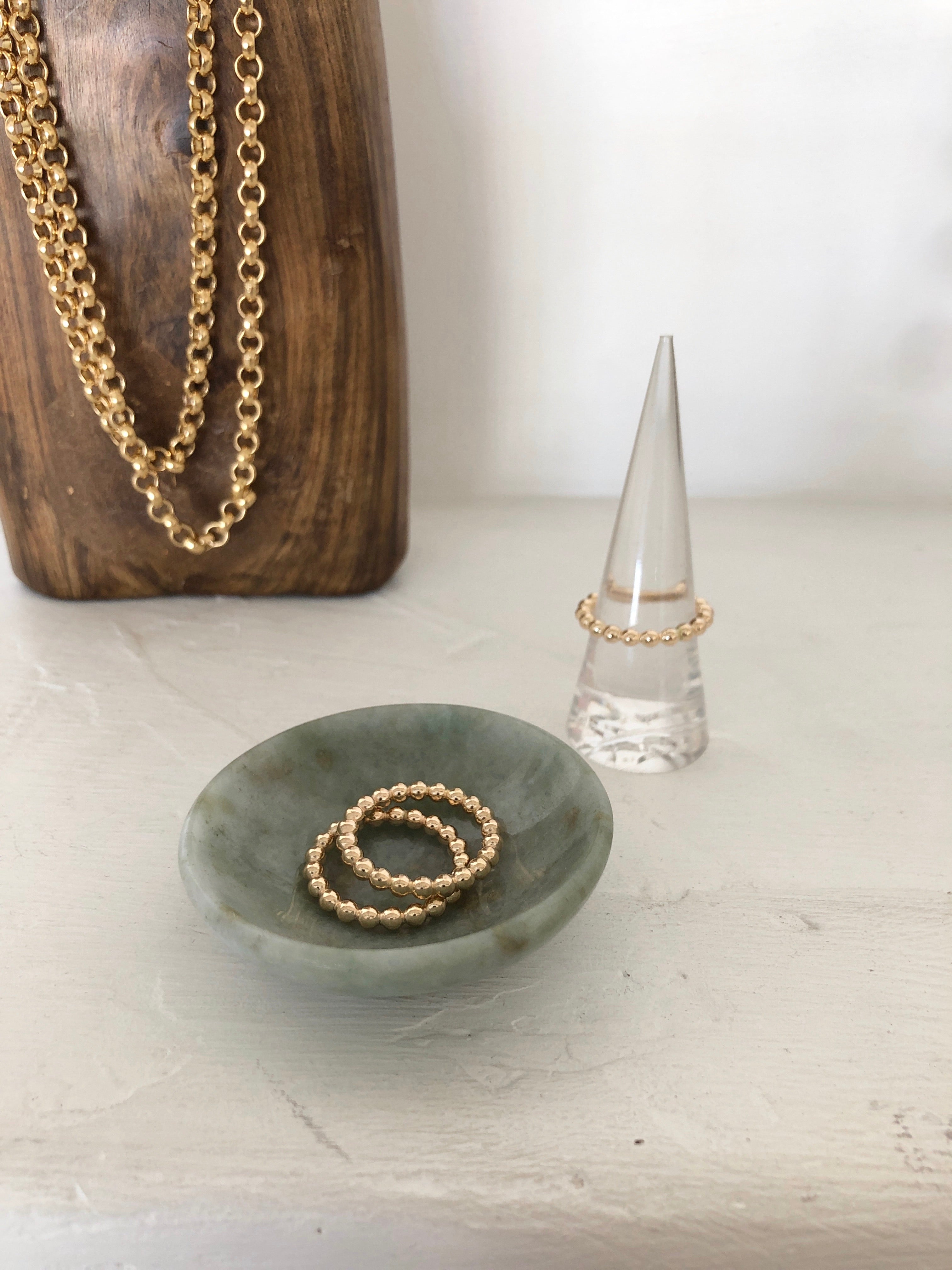 beaded gold ring | large