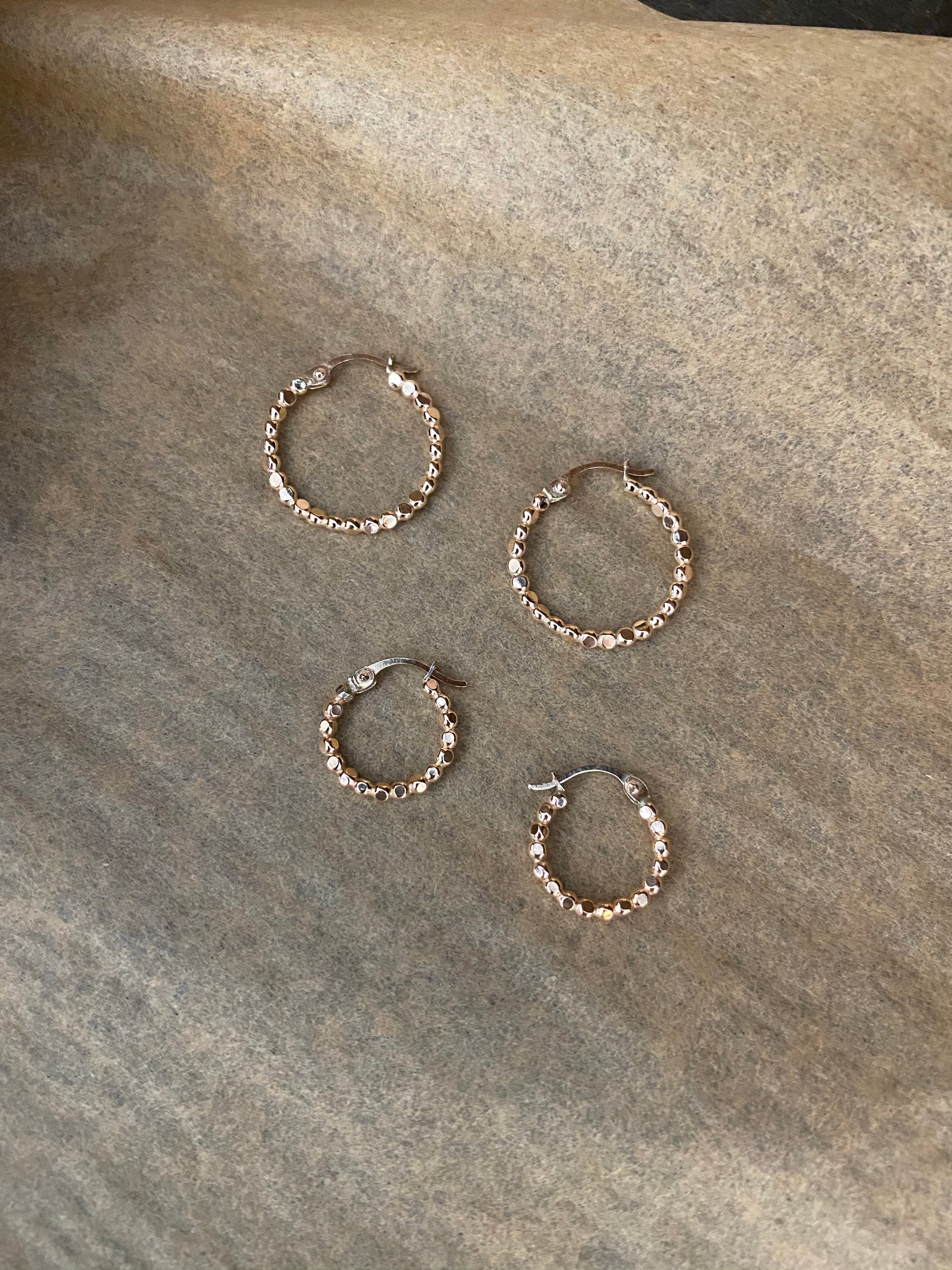 faceted bead hoops