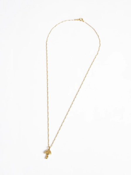 mushroom charm necklace | gold