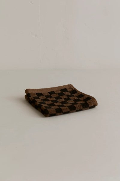 quill face towel | tabac and noir